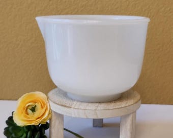 Vintage Sunbeam Glasbake Milk Glass Mixer Bowl | Small 1.5 Quart Replacement | Retro Kitchen Mixing Dish