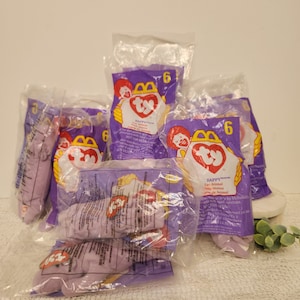 Ty Beanie Baby / HAPPY the Hippo #6 McDonald&#39;s / 1998 Happy Meal Toy / Purple