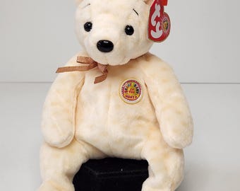 Vintage Ty Beanie Baby Popcorn the Bear - Beanie of the Month Spotted Cream Bear 2003 - MWMT