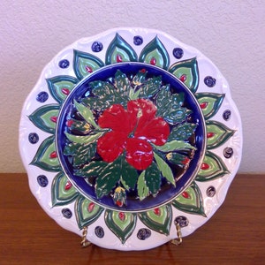 Vintage 1970’s Neofitoy Keramik 8 1/2” handmade Greek plate