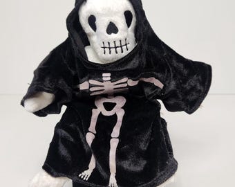 Vintage Ty Beanie Baby Creepers the Skeleton - Halloween Grim Reaper Robe 2000 - MWMT