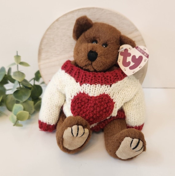 Vintage TY Casanova Beanie Baby: 1993 Attic Treasures Bear With