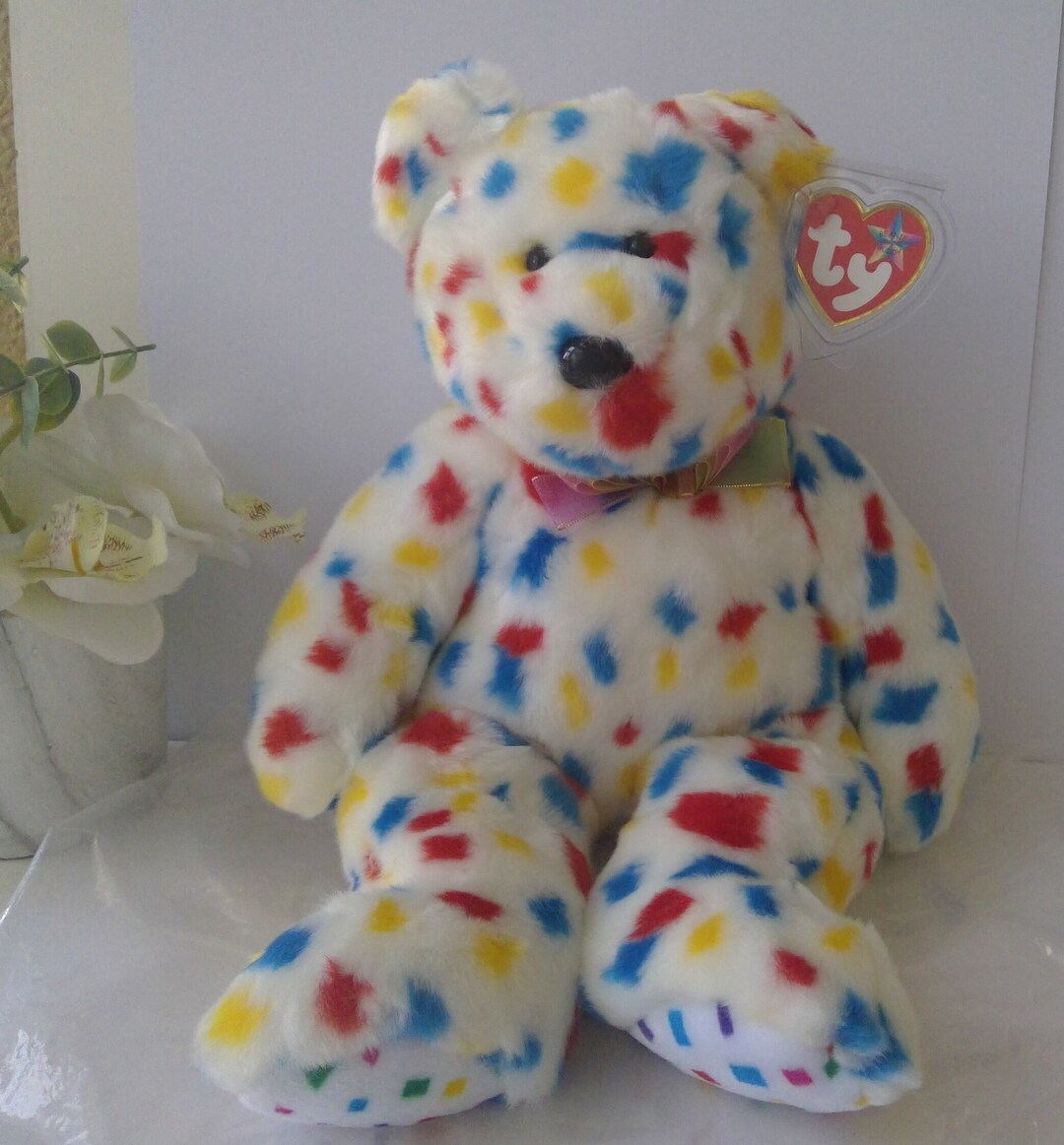Y2K Ty Beanie Babies Confetti Buddy Bear/ 99 Etsy