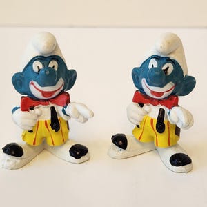 Vintage 1978 Schleich The Smurfs Smurf Playing Golf Golfer 2&quot; PVC Toy Figure /2in