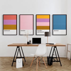 Chicago L Station Druck / CTA / Minimalistischer Poster Druck / Subway Wand Kunst / Leinwand Dekor / Schwarzer Rahmen Reise Geschenk