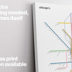 Chicago L Subway Map / CTA / Minimal Poster Print / Subway Style Wall ...