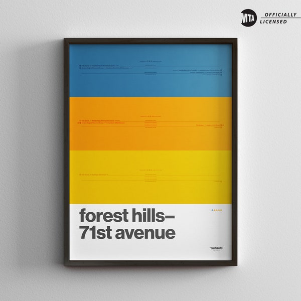 Forest Hills–71st Avenue / New York City Subway / NYC Minimal Poster Print / Wall Art Sign / Canvas Home Decor / Framed Travel Gift