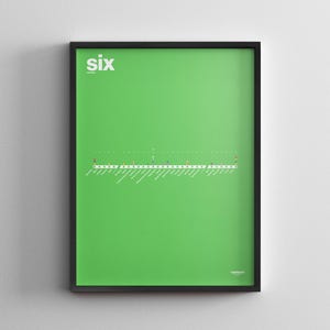 Paris Metro Linie 6 Karte / Frankreich Minimal Poster Druck / U-Bahn Stil Wand Kunst / Leinwand Wohnkultur / Schwarzer Rahmen Reise Geschenk / Eisenbahnlinien Zeichen