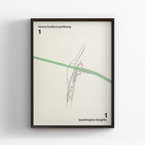 Rausschmeißer NJ Turnpike Karte, moderne Art Wandkunst, Wanddekoration, Leinwand Dekor, gerahmt Reisegeschenk, minimalistisches Poster, Landstraße Schild Road Trip