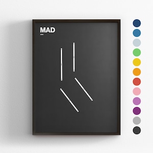 Pistas MAD, Aeropuerto de Madrid-Barajas, Impresión minimalista de póster, Decoración en lienzo para el hogar, Regalo de viaje enmarcado, Arte mural de aviación, Señal de mapa de tránsito