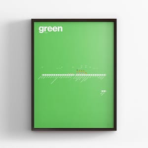 Pôster minimalista com mapa da Linha Verde do Metrô de Chicago / Trem CTA / Arte de parede estilo metrô / Decoração para casa / Presente de viagem / Placa com moldura preta