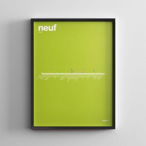Línea 9 del metro de París / Francia / Impresión de póster minimalista / Arte de pared estilo metro / Decoración del hogar en lienzo / Regalo de viaje con marco negro / Letrero de líneas de tren