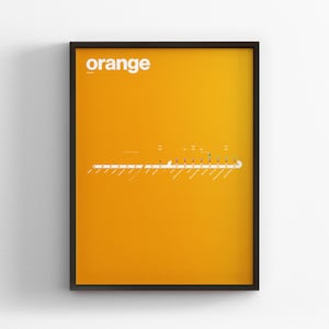 Mapa da Linha Laranja do Metrô de Chicago / Trem CTA / Impressão de Pôster Minimalista / Arte de Parede Estilo Metrô / Decoração em Tela / Presente de Viagem emoldurado / Sinalização Ferroviária