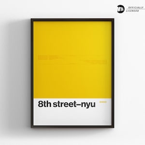8th Street-NYU Station / New York City Subway / NYC Minimal Poster Print / Canvas Wall Art / Framed Home Decor / Rail Sign Travel Gift