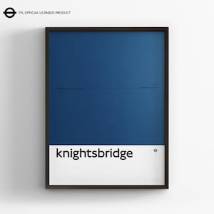 Póster minimalista con mapa del metro de Londres, estación de Knightsbridge, arte de pared estilo metro, decoración del hogar en lienzo, regalo de viaje enmarcado