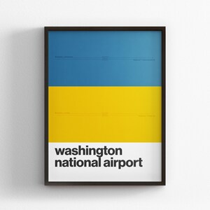 Washington National Airport Station / Washington DC Metro / Minimal Poster Print / Subway Style Wall Art / Canvas Home Decor / Travel Gift