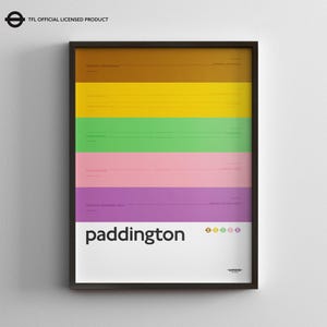 Paddington Station / London Underground / metro kaart minimale poster print / metro stijl muur kunst / canvas Home decor / ingelijste reiscadeau