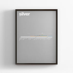 DC Metro Silver Line / Washington DC Poster / Minimalistische Landkarte Poster / Wanddeko im Subway-Stil / Wanddeko auf Leinwand / Schwarzer Rahmen