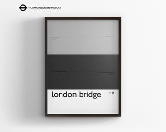 London Bridge Station / London Underground / Tube Map Minimal Poster Print / Subway Style Wall Art / Canvas Home Decor / Framed Travel Gift