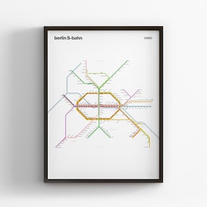 Berlin S-Bahn Light Mode Map, Minimal Poster Print, Canvas Home Decor, Framed Travel Gift, Subway Style Wall Art, Metro Rail Transit Sign