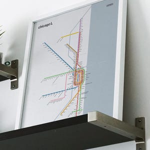 Chicago L Subway Map / CTA / Minimal Poster Print / Subway Style Wall ...