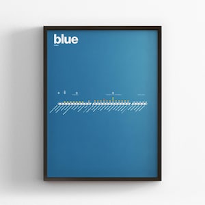 DC Metro Blue Line / Washington DC / Minimal Map Poster Print / Subway Style Wall Art / Canvas Home Decor / Black Frame Travel Gift Sign