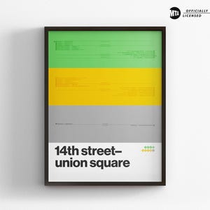 14th Street–Union Square Station / New York City Subway / NYC Minimal Poster Print / Canvas Wall Art / Travel Gift Home Decor / Rail Sign
