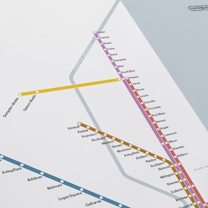 Chicago L Subway Map / CTA / Minimal Poster Print / Subway Style Wall ...