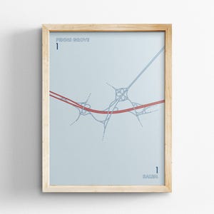 Exit 1 New Jersey Turnpike Karte, Retro Stil Wand Kunst, Leinwand Dekoration, gerahmt Reisegeschenk, Minimal Poster Druck, Landstraße Schild, Road Trip