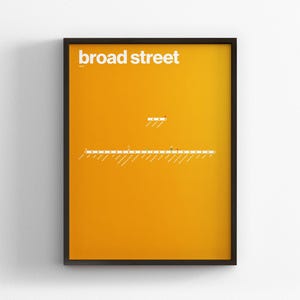 Broad Street Line / SEPTA / Philadelphia / Minimal Map Poster Print / Subway Style Wall Art / Canvas Home Decor / Black Frame Travel Gift