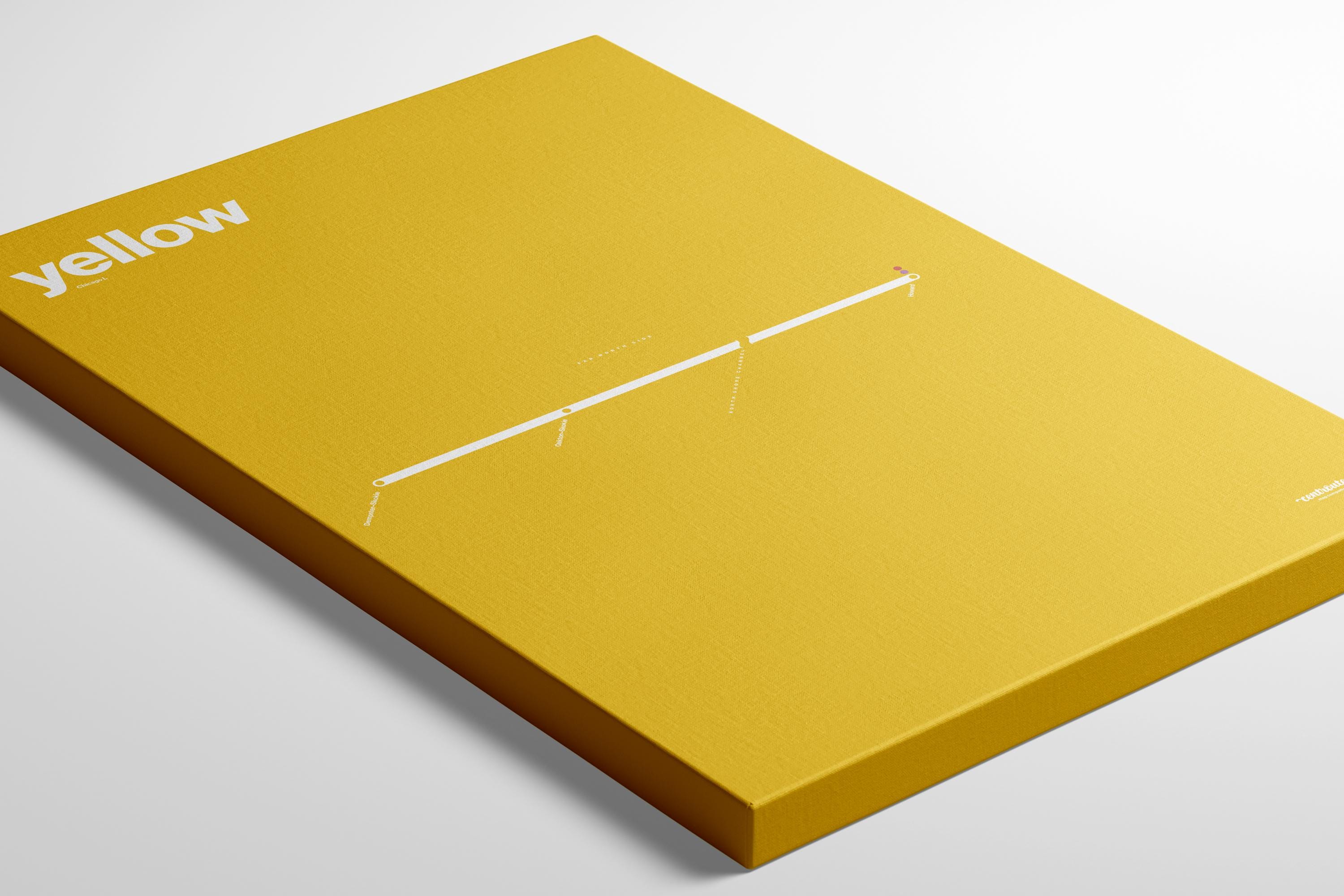 Yellow Line Map / CTA Chicago L Train / Minimal Poster Print / Subway ...