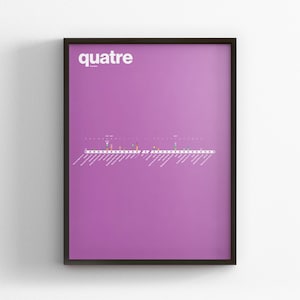 Linea 4 della metropolitana di Parigi / Francia / Stampa poster minimalista / Arte murale in stile metropolitana / Decorazione per la casa su tela / Regalo da viaggio con cornice nera / Segnaletica delle linee ferroviarie
