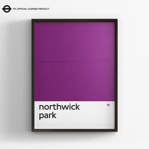 Póster minimalista de la estación Northwick Park, metro de Londres, mapa del metro, arte de pared estilo metro, decoración del hogar en lienzo, regalo de viaje enmarcado