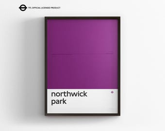 Northwick Park Station / London Underground / Tube Map Minimal Poster Print / Subway Style Wall Art / Canvas Home Decor / Framed Travel Gift
