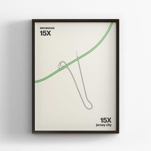 EXIT 15X New Jersey Turnpike Karte, Moderne Stil Wand Kunst, Leinwand Wohnkultur, gerahmt Reise Geschenk, Minimal Poster Druck, Landstraße Schild Road Trip