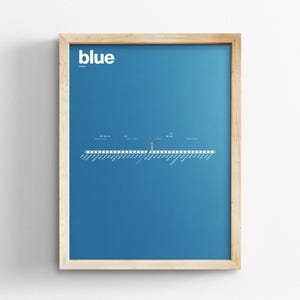 Chicago L Blue Line Map / CTA Train / Minimal Poster Print / Subway ...