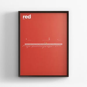 DC Metro Red Line / Washington DC  / Minimal Map / Poster Print / Subway Style Wall Art / Canvas Home Decor / Frame Travel Gift / Rail Sign