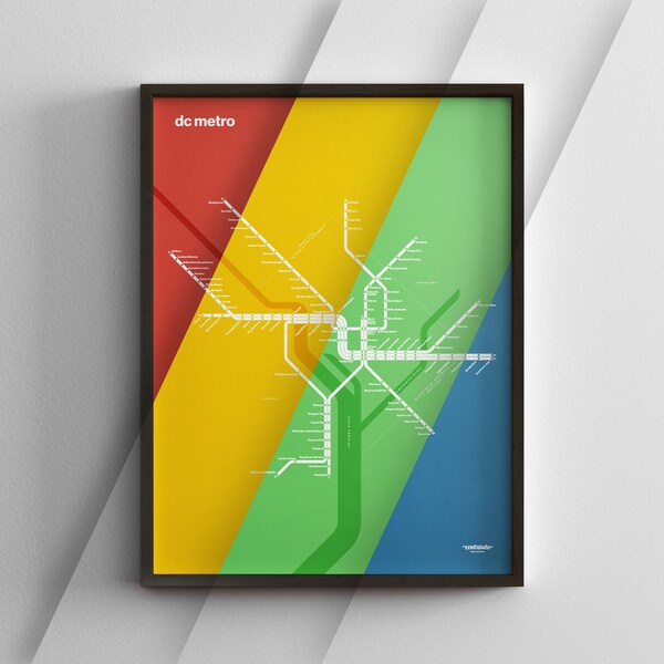 Washington Dc Metro Map Poster Etsy