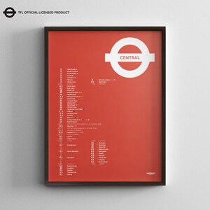 London U-Bahn Linie Tube Karte / Minimal Poster / U-Bahn Stil Wand Kunst / Leinwand Wohnkultur Schiene Karte / Gerahmtes Reisegeschenk