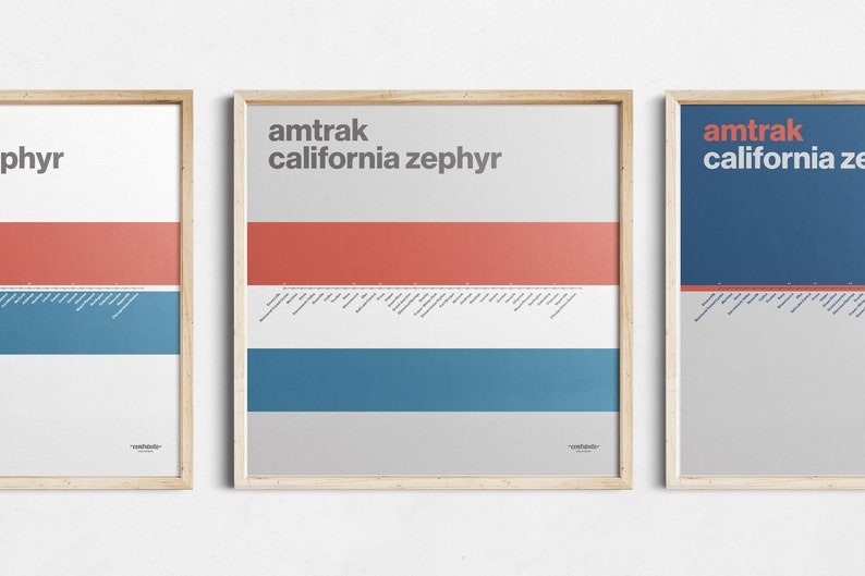California Zephyr Amtrak Map / Minimal Poster Print / Chicago - Etsy