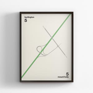 Exit 5 New Jersey Turnpike Karte, Wandkunst im modernen Stil, Wohnkultur, gerahmtes Reisegeschenk, minimalistisches Poster, Landstraße Schild, Road Trip