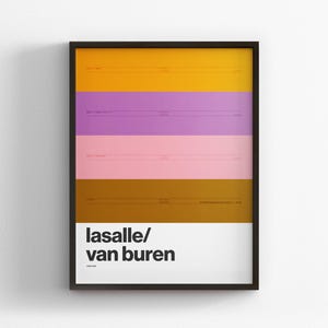 LaSalle/Van Buren Station / Chicago L / CTA / Minimal Poster Print / Subway Style Wall Art / Home Decor Travel Gift