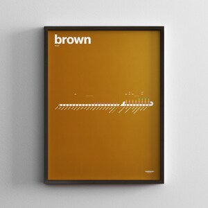 Chicago L Brown Line Map / CTA Zug Minimal Poster / U-Bahn Stil Wand Kunst / Leinwand Wohnkultur / Rahmen Reisegeschenk / Zugschild