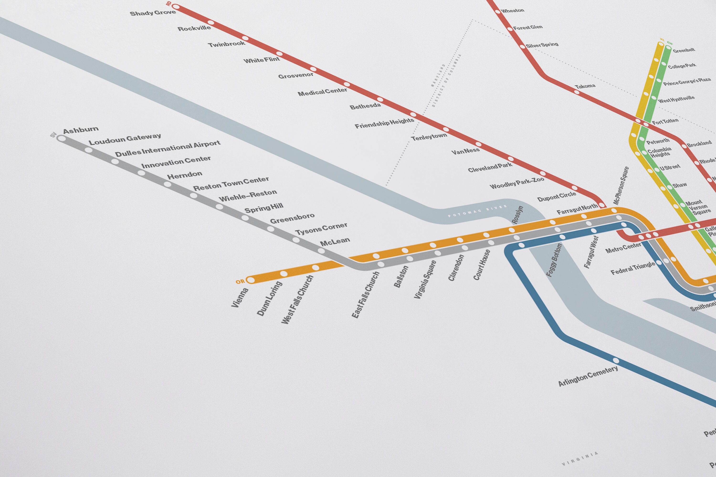 DC Metro Map / Washington DC / Minimal Poster Print / Subway | Etsy