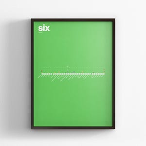 パリ地下鉄6号線マップ / フランスミニマルポスタープリント / 地下鉄スタイルのウォールアート / キャンバスホームデコレーション / ブラックフレーム旅行ギフト / 鉄道路線サイン