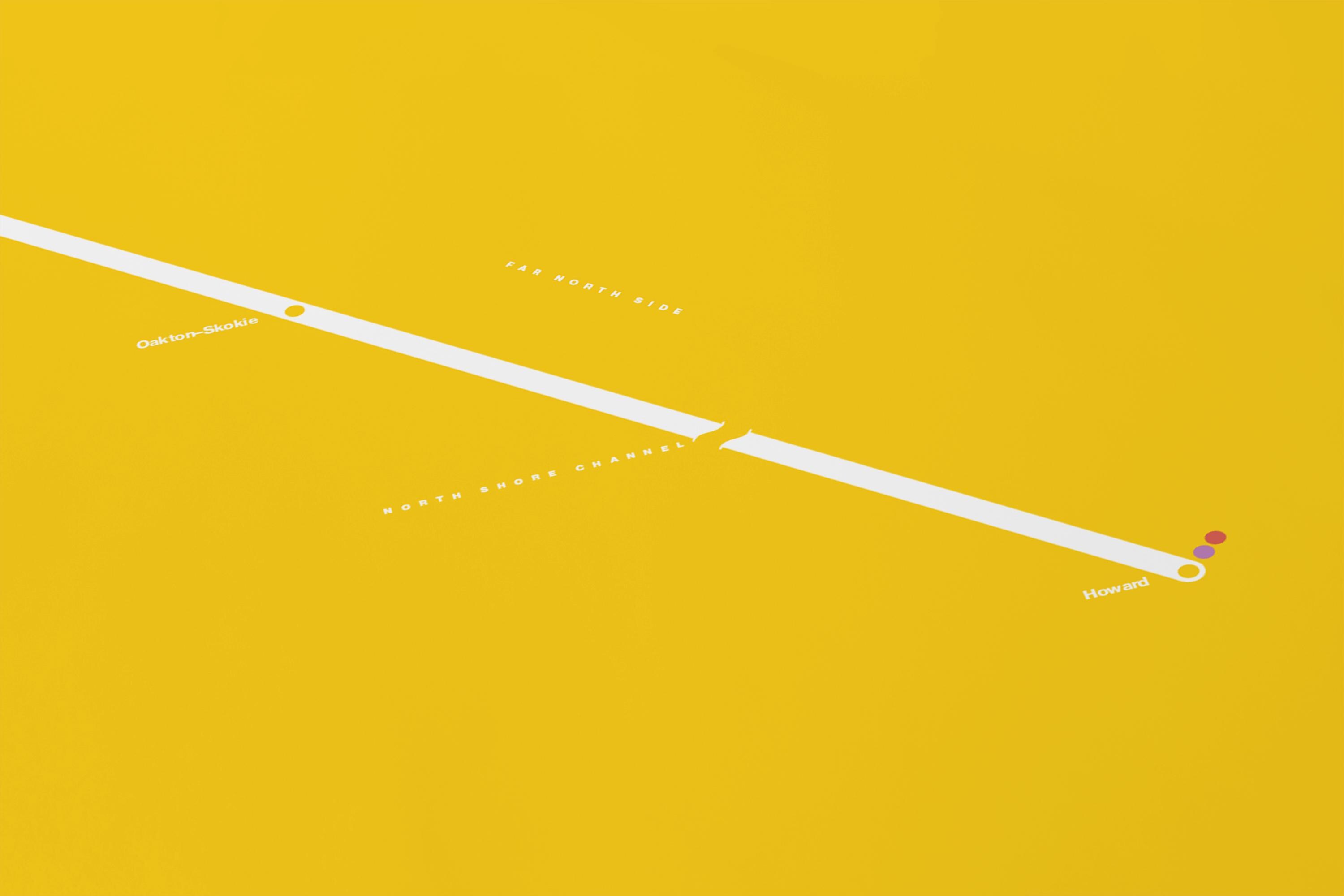 Yellow Line Map / CTA Chicago L Train / Minimal Poster Print / Subway ...