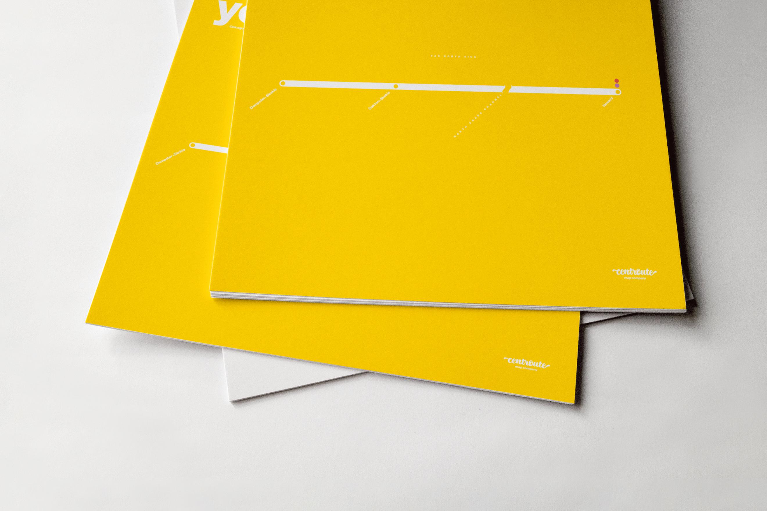 Yellow Line Map / CTA Chicago L Train / Minimal Poster Print / Subway ...