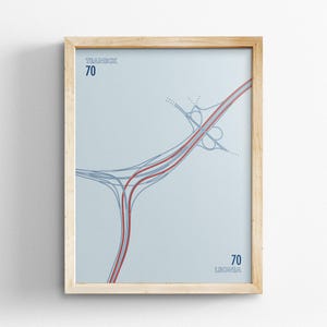 Exit 70 New Jersey Turnpike Karte, Retro Stil Wand Kunst, Leinwand Dekoration, gerahmt Reisegeschenk, Minimal Poster Druck, Landstraße Schild, Road Trip
