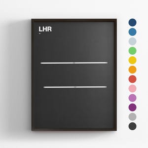 LHA Start- und Landebahnen, Flughafen London Holeton, Minimal Poster Druck, Leinwand Wohnkultur, gerahmt Reisegeschenk, Luftfahrt Wandkunst, Transport Karte Zeichen