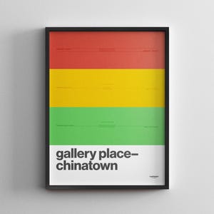 Gallery Place– Chinatown Station / Washington DC Metro / Minimal Poster / U-Bahn Stil Wand Kunst / Leinwand Dekoration / Reisegeschenk